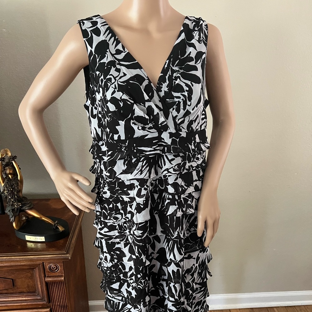 Black and White Ruffle Dress